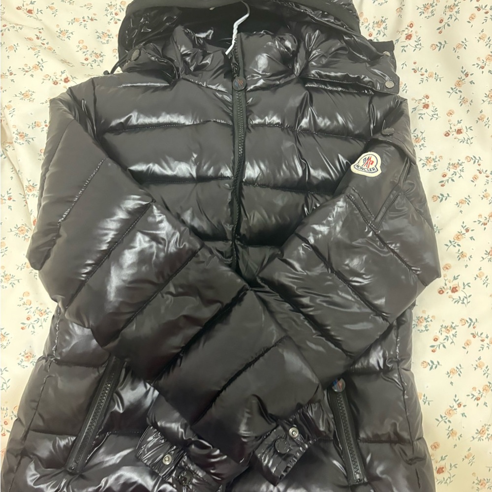 Moncler Women's Shiny Dark Brown Quilted Puffer Jacket with Hood - Picture 3 of 11
